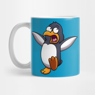 Scared Cartoon Penguin Mug